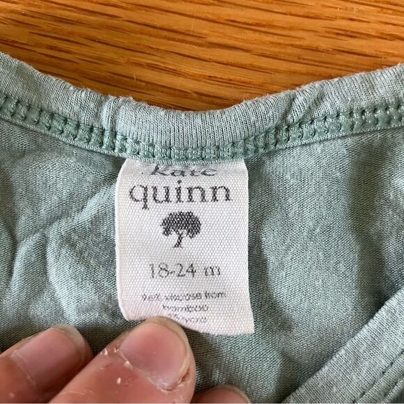 Kate Quinn Organic Seafoam Bamboo & Brown Floral Nature Skirted Bodysuits 18-24 - Picture 2 of 11